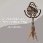 AK022 Brass Armillary On Horn Stand 